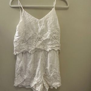 Saks Fifth Avenue White Lace Romper